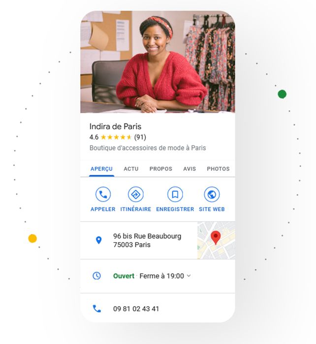 Exemple de profil Google Business